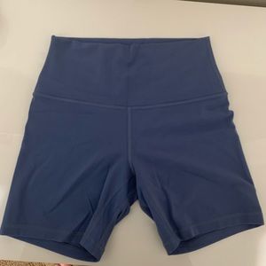Purple 6” lululemon biker shorts